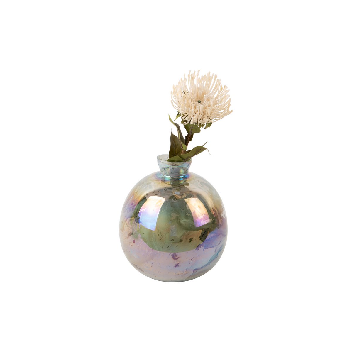 Vaas Melange Fles groen glas 23x26 cm