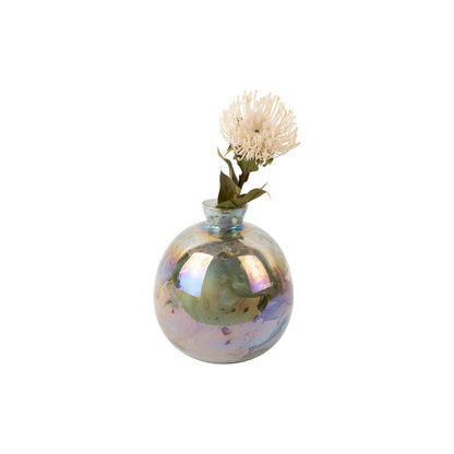 Vaas Melange Fles groen glas 23x26 cm