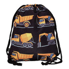 Kids Gym Bag Construction Vehicles 8 Black Cool Design Children