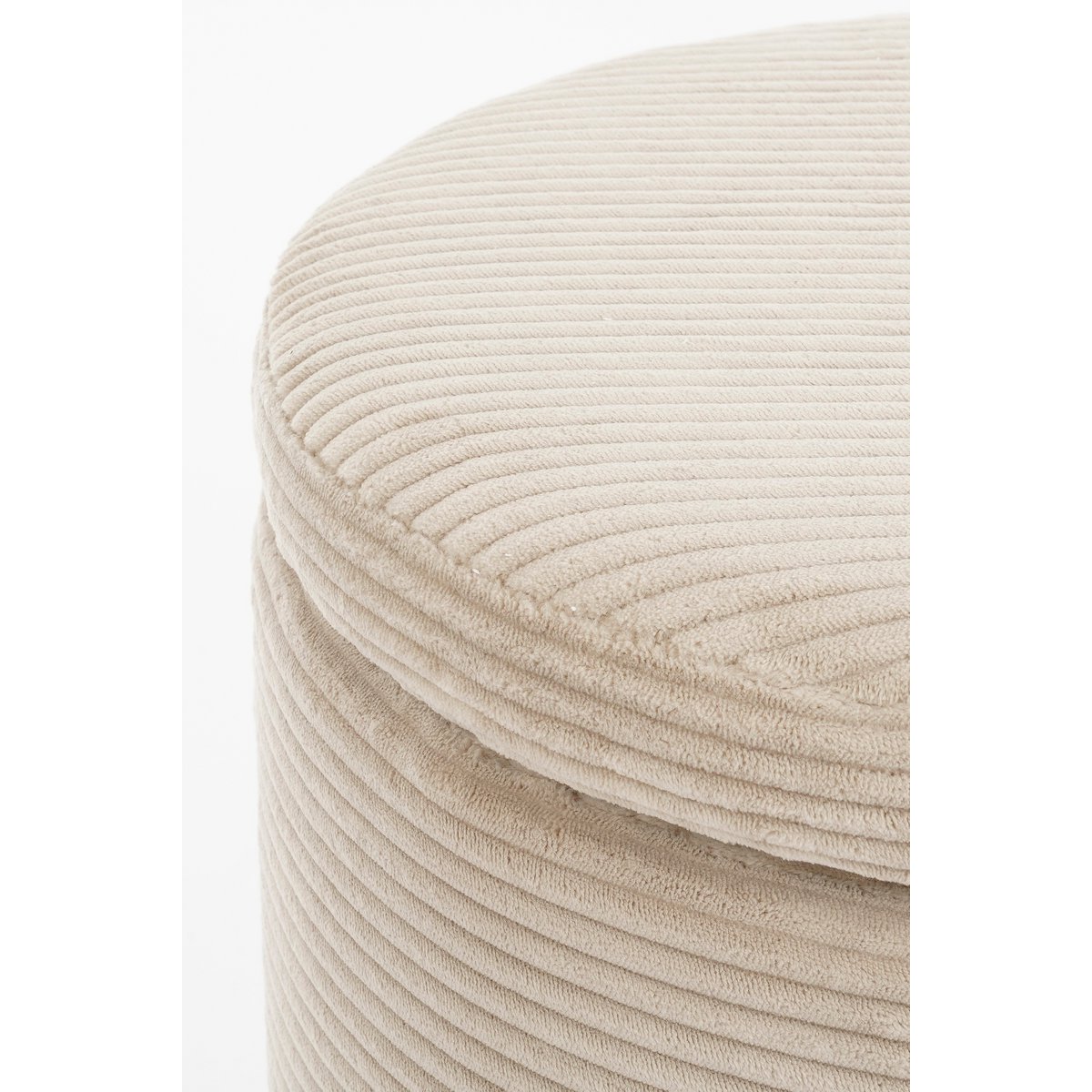 Poef met opbergruimte H41 x Ø42 cm off-white