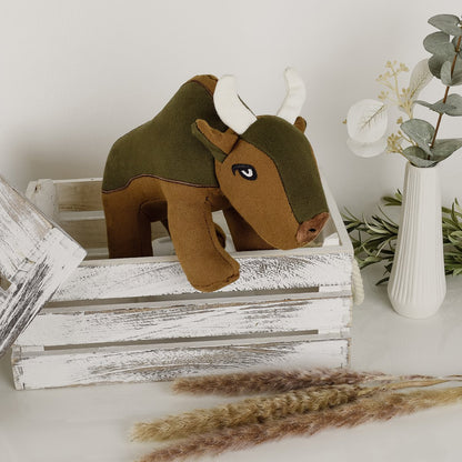 Hondenspeelgoed Buffalo Billie 18x24 cm bruin met pieper
