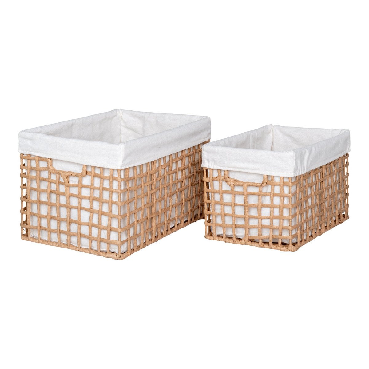 Opbergmand papier naturel set van 2