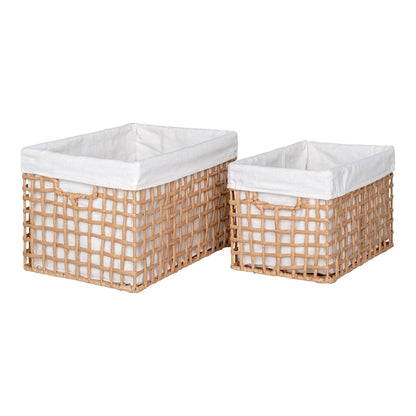 Opbergmand papier naturel set van 2