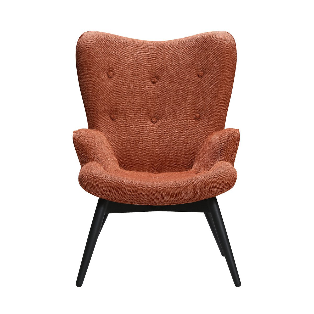 Armchair in copper structural fabric