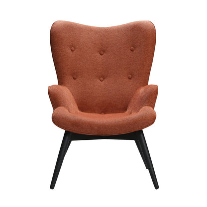 Armchair in copper structural fabric