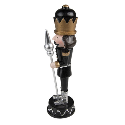 Notenkraker kerstdecoratie 17 cm zwart kunststof
