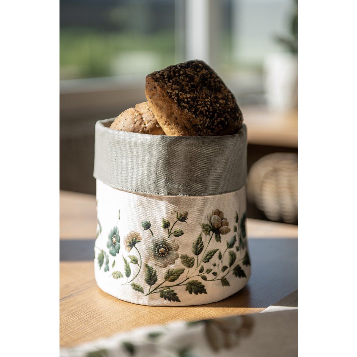Bread Basket Ø 15x16 cm Beige Cotton