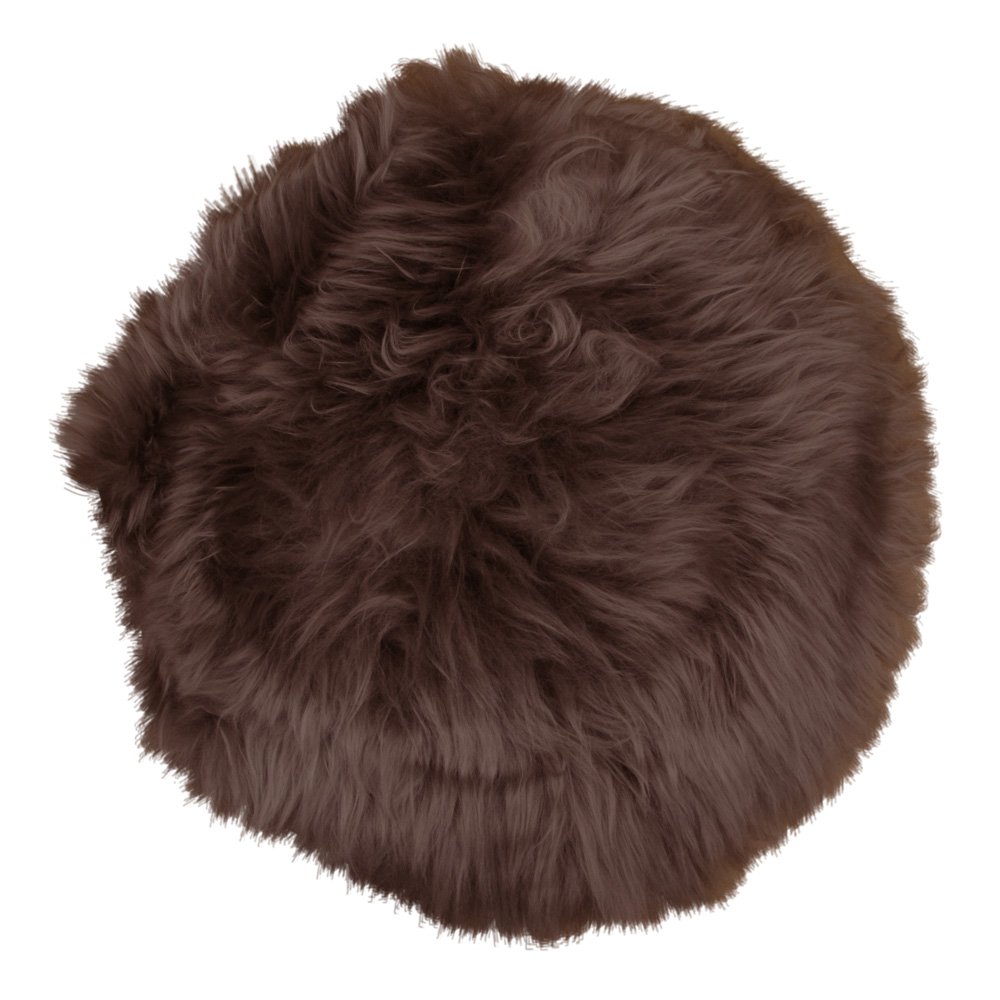 Zitting lamsleer bruin Ø35 cm