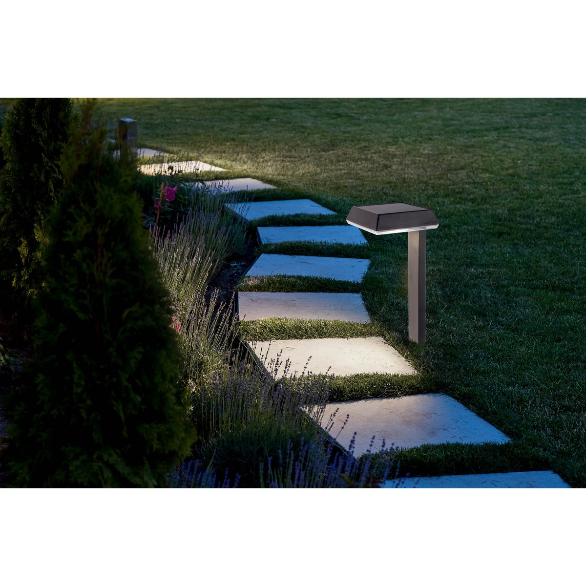 Solar Decorative Spike "Sigi", 79 cm high, plastic, black, integrated LEDs, warm white