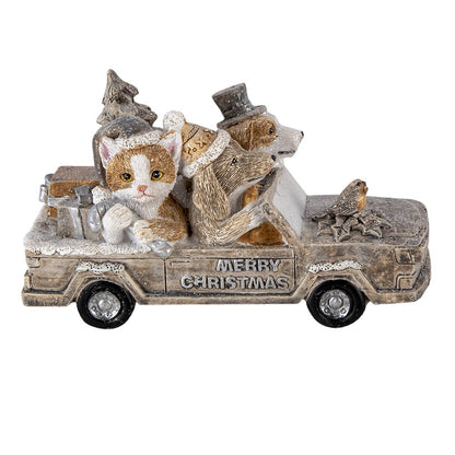 Figurine Animals 15x7x9 cm Grey Beige Polyresin Animals Christmas Decoration