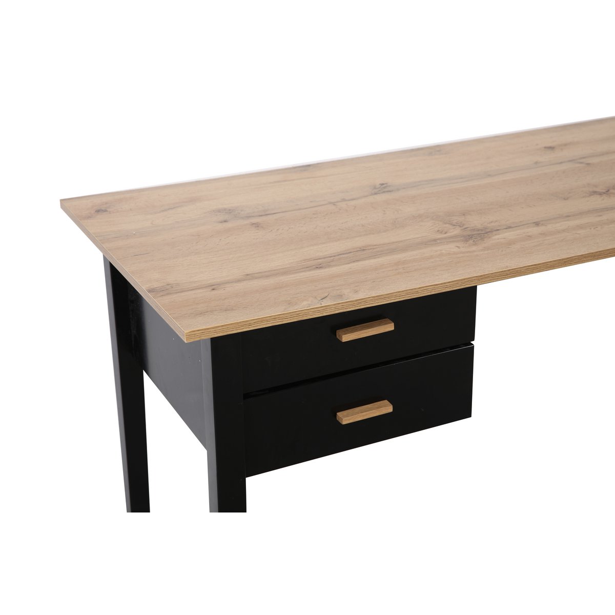 Schrijftafel 140x60x75 cm bruin zwart MDF hout