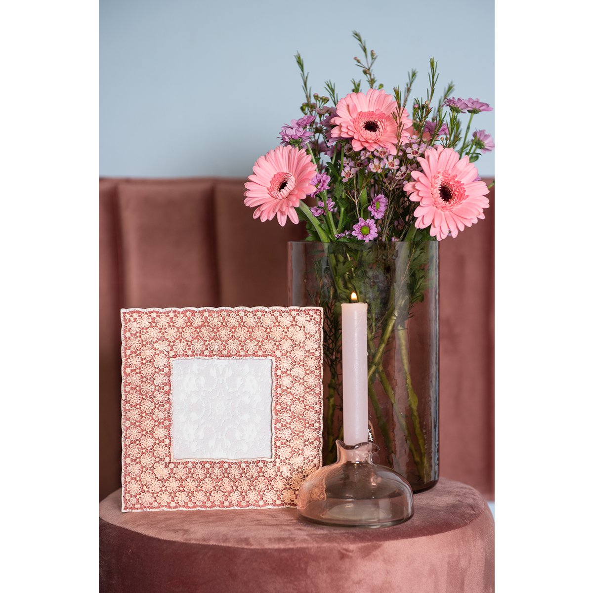 Vaas 8x11 cm roze glas