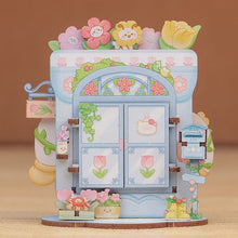 Houten 3D puzzel bloemenwinkel 9x6.4x9.8 cm