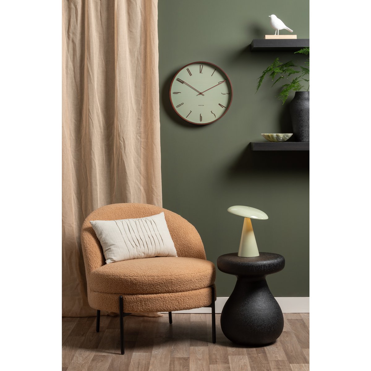 Wandklok Scandia donkerhout 30 cm