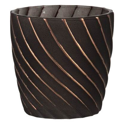 Tealight holder Ø 7x7 cm Black Glass Tealight holder
