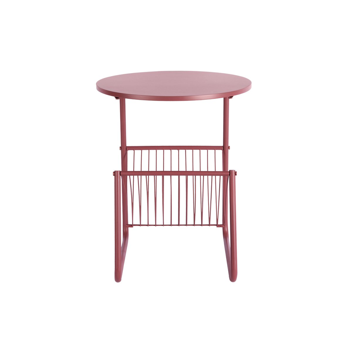 Bijzettafel 40x40x49 cm rood ijzer