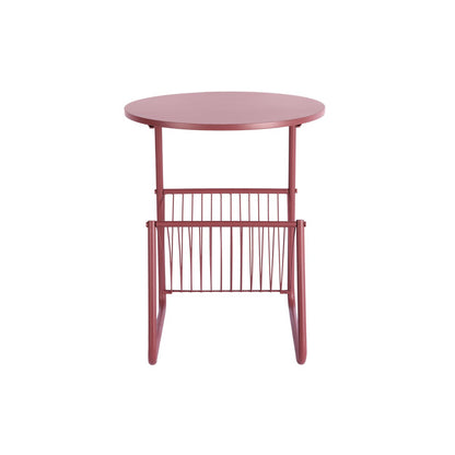 Bijzettafel 40x40x49 cm rood ijzer