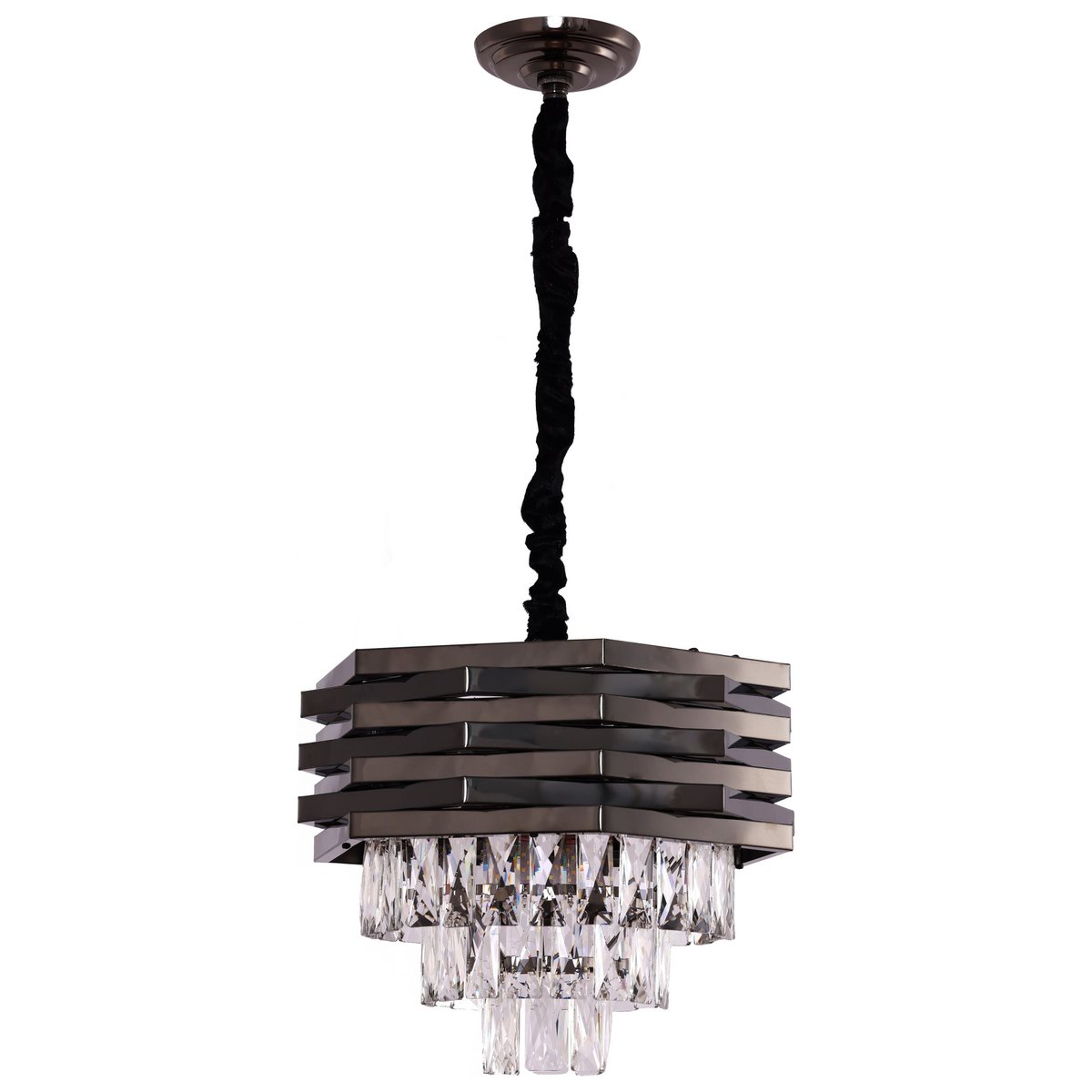 Hanglamp Crystal Black 40 cm metaal kristal