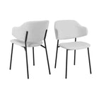 Bouclé armchair set of 2 white