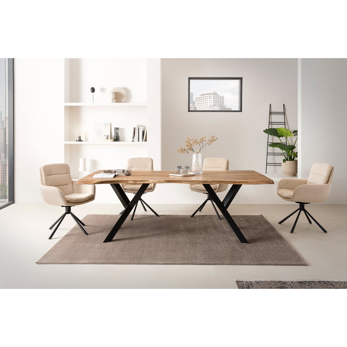 Eettafel acacia 220x110 cm massief hout