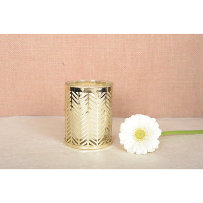 Geurlampje vanille goud 8x7,5 cm