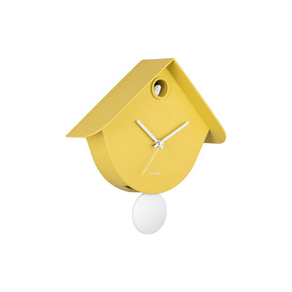 Wandklok koekoek 26 cm geel