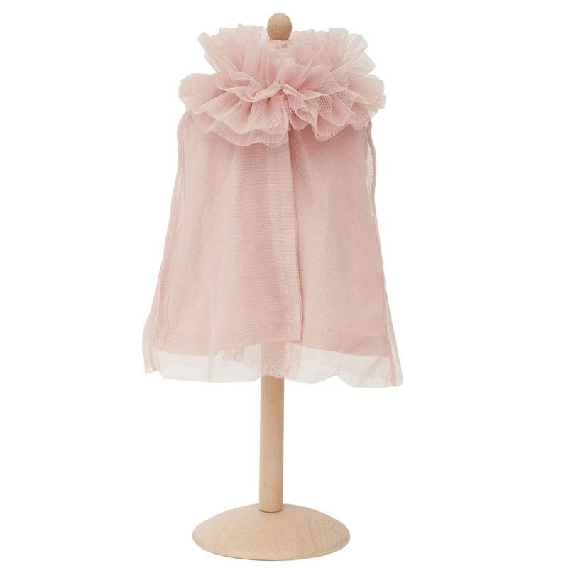 Poppen cape tule licht roze 45 cm