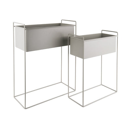 Plantenpotten set 3 stuks donkergrijs ijzer