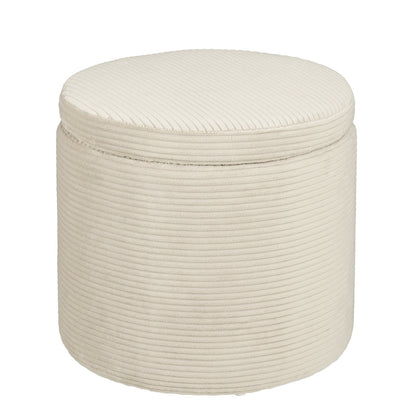 Poef met opbergruimte H41 x Ø42 cm off-white