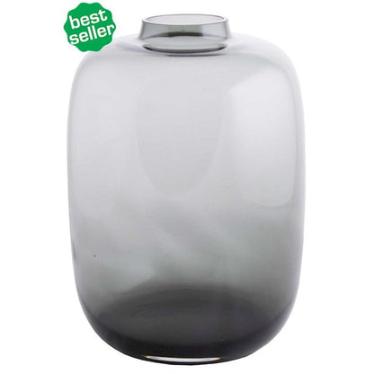 Vaas glas Artic grey Ø17xH24 cm