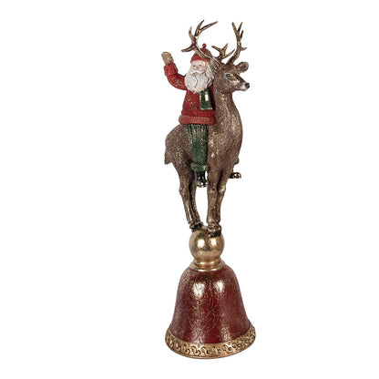 Kerstdecoratie Kerstman rendier 24x20x63 cm bruin kunststof
