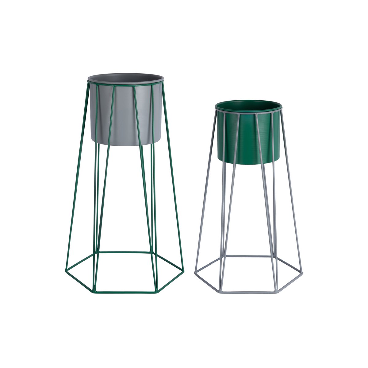 Plantenpotset grijs ijzer