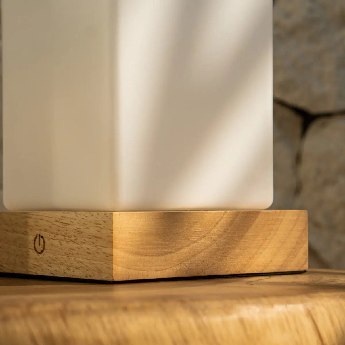 Tafellamp hout Ø12x24 cm IP44 oplaadbaar dimbaar