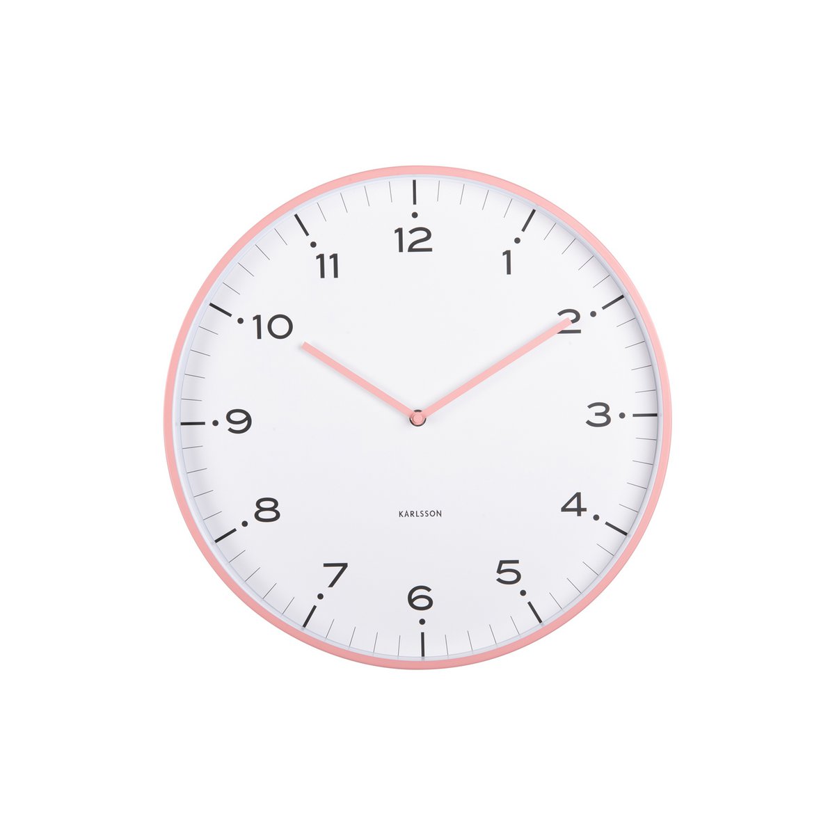 Wandklok 40 cm ijzer roze