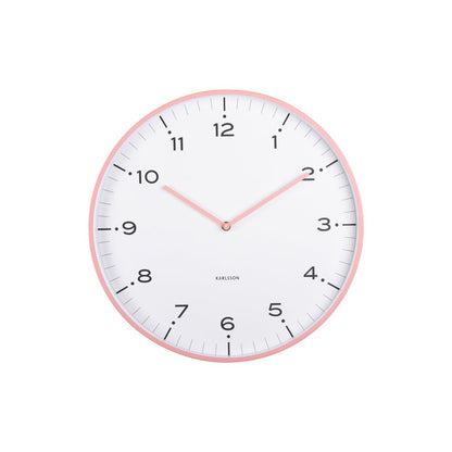 Wandklok 40 cm ijzer roze