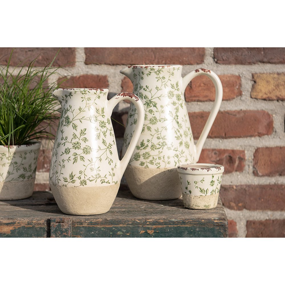 Kan 20x14x25 cm groen keramiek