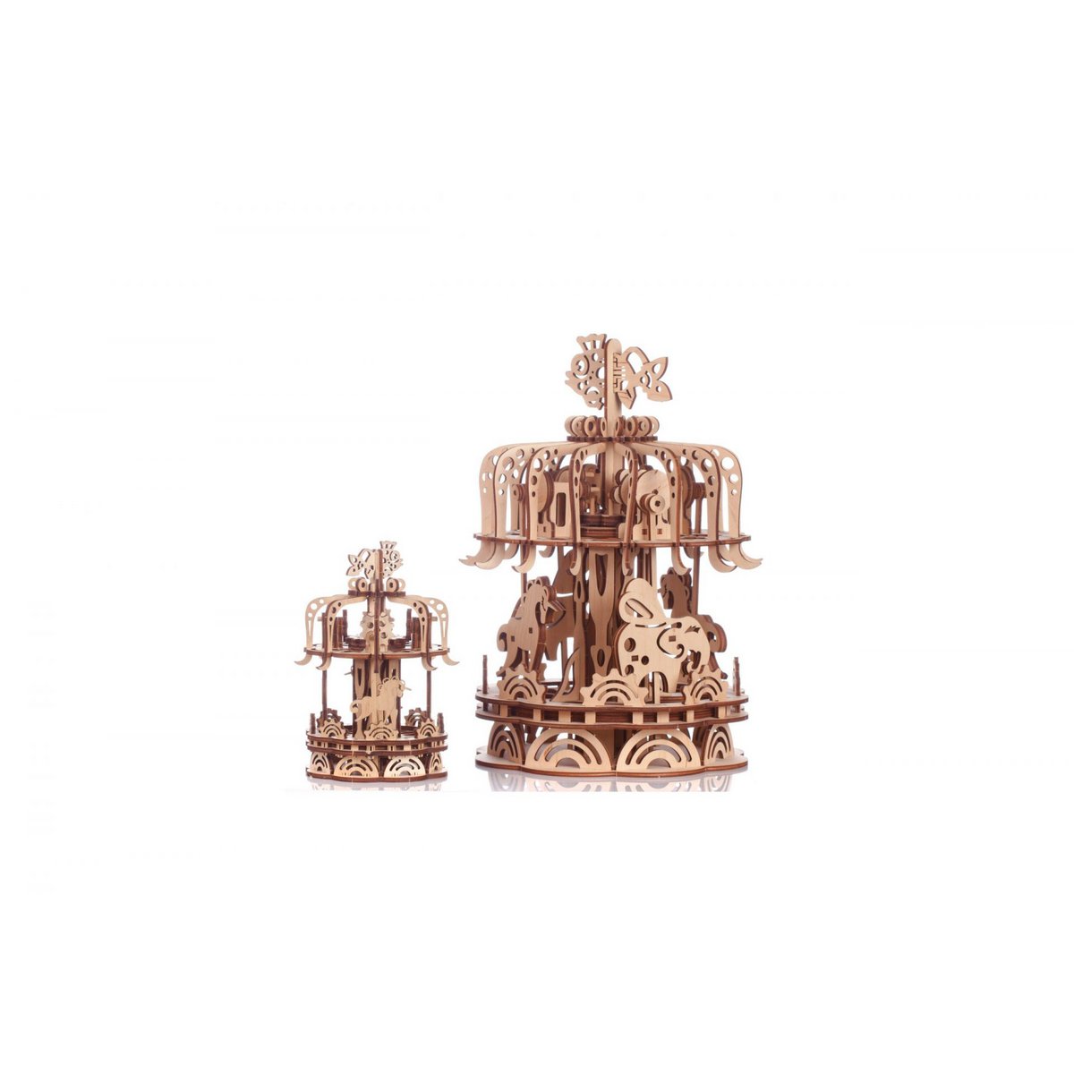 Mr. Playwood 3D Wooden Puzzle Carousel small, 10404, 12.5x12.5x17.5cm