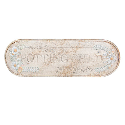Text Board 76x1x24 cm Beige Metal