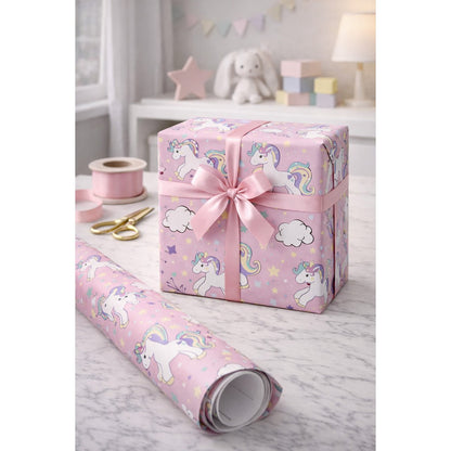 Inpakpapier 3 rollen 50x75 cm roze