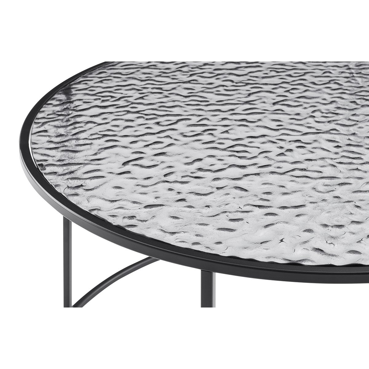 Salontafel 80 cm zwart rookglas