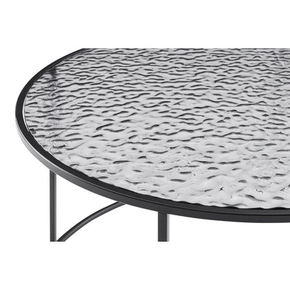 Salontafel 80 cm zwart rookglas