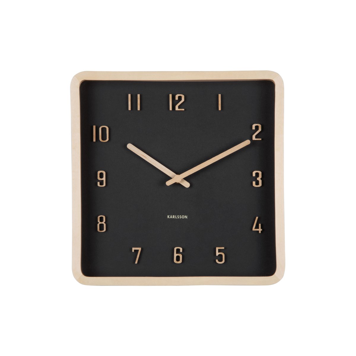 Wandklok 26 cm hout zwart