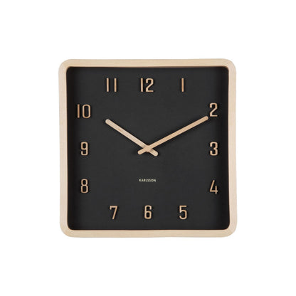 Wandklok 26 cm hout zwart