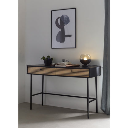 Bureau 120x50x75 cm zwart eikenfineer
