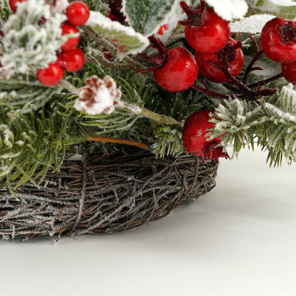 Kerstkrans Ø50 cm groen met besjes