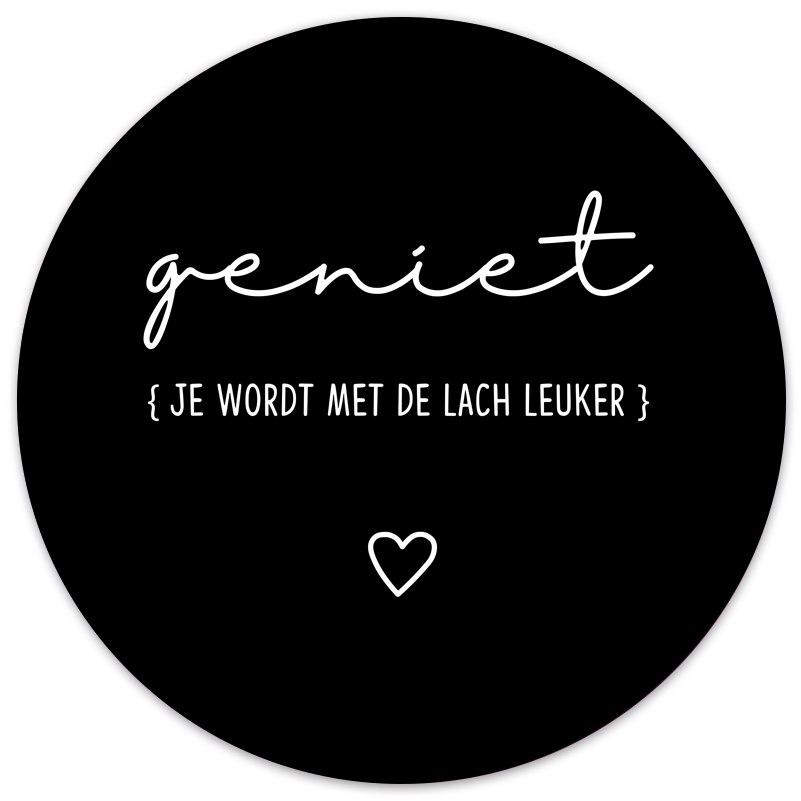 Muurcirkel 30 cm Dibond zwart