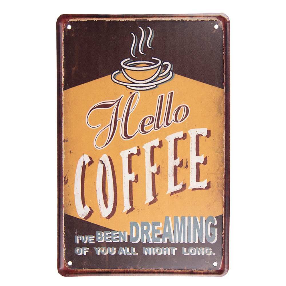 Wanddecoratie 20x30 cm metaal bruin geel