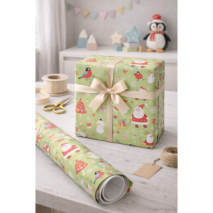 Inpakpapier 3 rollen 50x75 cm groen