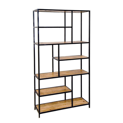 Boekenkast Stand Metalen Frame Zwart Mat 100x193x36