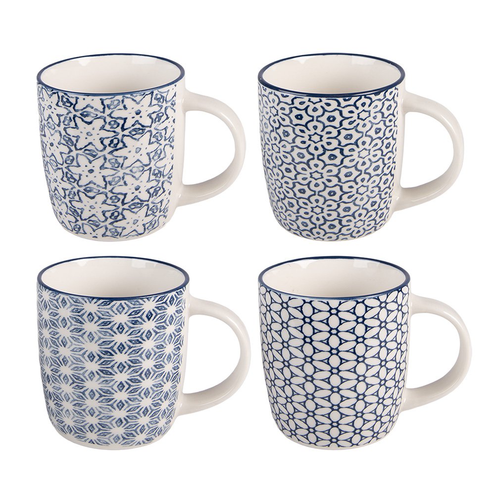 Mug Set of 4 300 ml White Porcelain